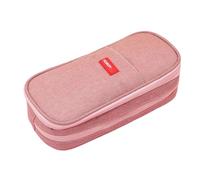 2 PCS Big Capacity Pencil Pen Case Office College School Large Storage High Capacity Bag Pouch Holder Box Organizer (Pink)