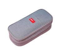 2 PCS Big Capacity Pencil Pen Case Office College School Large Storage High Capacity Bag Pouch Holder Box Organizer (Light Gray)
