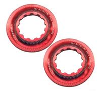 2 Pcs Bike Center Locking Rings, Aluminum Alloy Center Lock Rings, For 9/12/15mm Thru Axle Central Lock Hubs, Center Lock Disc Brake(Red)