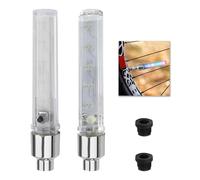 2 Pcs Bike Spoke Lights, Bicycle Wheel LED Lights with 7 Blinking Modes, Neon Spoke 5 LED, Tire Valve Cap for Mountain, Road Bike, Cycle Accessories, Flashing Colors for Safety
