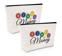 2 Pcs Bingo Lover Gifts Makeup Bag Casino Lovers Gift Game Gambling Presents for Women Bingo Player Game Presents Cosmetic Bag Birthday Christmas Keepsake for Friends Her Cosmetic Travel Pouch
