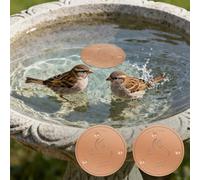 2 PCS Bird Bath Copper Disc 99.99% Pure Copper Bird Bath Clean Disk 0.5mm Water Purification Disk with 3-Point Support Birdbath Cleaning Disc for Outdoor Birdbaths & Fountains All-Season Cleaning
