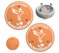 2 Pcs Bird Bath Copper Disk, 0.8mm Flower Shape 99.99% Pure Copper Birdbath Cleaner with Three-Point Support, Bird Purification Disk for Outdoor Birdbath Bowls, All-Season(Birds)
