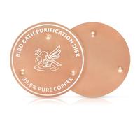 2 Pcs Bird Bath Copper Disk, 99.9% Pure Copper Purification Disc Water Cleaner with Triple-Point Supports, 0.6mm Thick All-Season Purifier for Outdoor Bowls Glass Resin Ceramic Birdbath(Style 3)