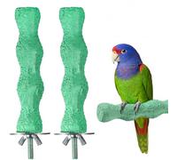 2 PCS Bird Beak Grinding Stone Bird Parrot Cage Perch Stand Anti-Slip Nail Trimming Stick Parrots Perch Resin Beak Grinder Stone Foot Claws Trimmer Accessories for Parrot Budgie Cockatiel (Green)