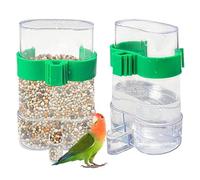 2 PCS Bird Cage Automatic Feeders - Food & Water Dispenser for Small Animals, Parrot, Canaries, Cockatiels