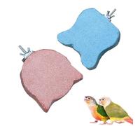 2 Pcs Bird Cage Grinding Platform Parrot Calcium Teeth Mouth Molar Grinding Stone Small Animals Beak Stone Climbing Ledge Teeth Grinding Beak Grinding Block for Hamsters Chinchillas Parrots