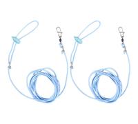 2 Pcs Bird Leash, 10 ft Parrot Flight Rope with Size 4 Foot Ring, Elastic Nylon Small Bird Leash and Tether for Outdoor Flying Training, Fits Budgie, Parakeet, Cockatiel, Sky Blue