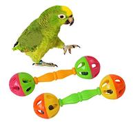 2 Pcs Bird Parrot Toy,Rattle Birds Fun Exercise,Plastic Double-Headed Bell Pet Toys