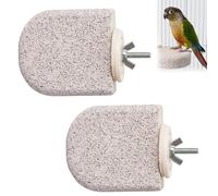 2 Pcs Bird Perches for Cage, Natural Lava Ledge with Ice Cream Design, Tool-Free Installation for Small Bird Cage Accessories, Beak and Claw Grooming Bird Perch for Lovebirds