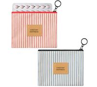 2 Pcs Birth Control Pill Packet, 4.7 x 3.6 Inch Canvas Wallet Pill Holder Sleeve Pouch with Zipper for Card Organizer, Pocket Pouch Wallet for Women Privacy Protection