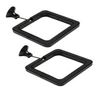 2 Pcs Black 10cm Square Aquarium Fish Feeder with Suction Cups for Goldfish and Other Smaller Fish