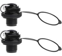 2 Pcs Black Air Valve Inflatable Kayak Screw Air Valve Spiral Air Plugs Replacement Raft Canoe Airbed PVC Boat Gloves Drysuits Kayaking Water Sports Kayak Hardware