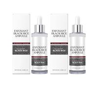 2 Pcs Black and White Rice Exfoliant, Rice Ampoule Exfoliating Peeling Solution, Moisturizing Pore Minimizing For Face (100ml, Black 2pc)