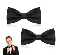 2 Pcs Black Bow Tie Bow Ties for Men ,Classic Solid Color Pre-Tied Bow Tie for Men,Men's Bow Tie Adjustable Formal Neck Bowtie for Parties Wedding Formal Neck Bowtie for graduation, family gathering