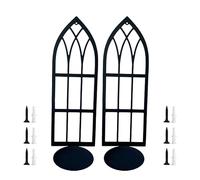 2 Pcs Black Candle Sconces, Wall Mount Candle Holder Set, 15.7 in (40 cm) Height Iron Wall Sconces Wall Decor, Gothic Wall Hanging Candle Holder for Home Decor, with Mounting Hardware