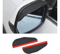 2 Pcs Black Car Rear View Mirror Rain Visor Guard, Carbon Fiber Side Mirror Rain Eyebrow Guard, Auto Mirror Rain Visor Smoke Guard, Car Exterior Trim Accessories for Cars Truck and SUV