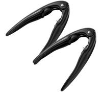 2 Pcs Black Chestnut Opener, Nut Cracker Tool with Stainless Steel Vane, Easy Chestnut Peeler with Leverage Design, 6.3 x 3.9 in Easy Grip Handle Tool for Various Nuts