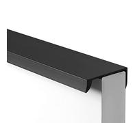 2 PCS Black Concealed Handle Cabinet Door Handle Modern Furniture Drawer Handles Aluminum Alloy Invisible Handle Wardrobe Handle for Cabinet Hardware Drawer Pull CabinetHandle (Hole Distance:128m