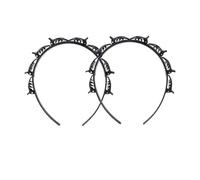 2 Pcs Black Double Bangs Hairstyle Hairpin Headband With 8 Small Clips - Women Double Layer Twist Plait Headband Hair Accessories