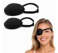 2 PCS Black Eye Patch, Adjustable Eye Patches for Adults | Medical Eyes Patch, Amblyopia Lazy Eye Patches For Improve Lazy Eye Amblyopia Strabismus (Fits Left or Right Eyes)