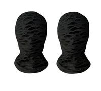 2 Pcs Black Full Face Mask Stretch Polyester Spandex Hood Breathable Thin Elastic Head Cover Ice Silk Balaclava Halloween Party Cosplay Prank Role Play Costume Unisex Headwear Lightweight Comfortable