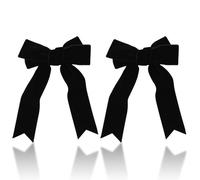 2 Pcs Black Hair Bow,Bows Clips Ribbon Clip Women Barrettes Hairpin Large Satin Hairpins French Headband Barrette Velvet Adjustable Fashion Themed Cinch Long Tail,for Thanksgiving Bowknot Accessories