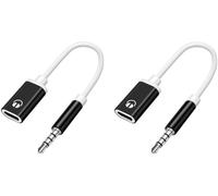 2 Pcs Black Headphone Jack Adapter,3.5mm Male to TypeC Female Audio Cable Cord,Aux Adapter,USB C to Aux Audio,Usb To Aux Adapter,Compatible with MP3 Players,Laptops, Smartphone,Headphone Adapters