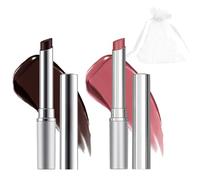 2 PCS Black Honey Lipstick, Black Honey Lip Oil, Lipstick Black Honey, Black Honey Lip Balm Tinted, Hydrating Lipstick, Creamy Formula, for Dryness & Chapping, with Storage Bag