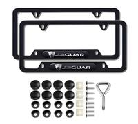 2 Pcs Black license plate frames license plate covers compatible for XE XEL XF XFL XJ F-PACE F-Type Accessories metal aluminum material screw caps cover set