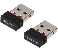2 Pcs Black Mini for 150Mbps USB and for USB 2.0 WiFi Adapter Free Driver Wireless for 802.11n Wireless Compatible with IEEE for 802.11n,IEEE 802.11g,for IEEE 802.11b Standard 150M Network LAN Card Ne
