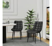 (2 pcs, Black) Nova Modern Faux Leather Dining Chair Padded Seat Metal Legs Kitchen 2/4/6/8 PCS