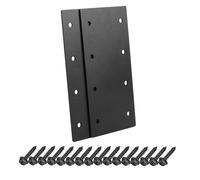 2 Pcs Black Pergola Brackets - Heavy-Duty Corner Brackets for Wood Project, 9¼"L X 4½"W Straight Bracket, Wood Timber Connectors, ⅛ Thickness Metal Mending Plates Screws Included