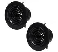 2 Pcs Black Plastic Round Air Vent Cover for Walls,Adjustable | Internal & External Vent Covers | Easy Installation | Air Conditioning Soffit Ventilation Grilles Outdoor Intake(100mm)