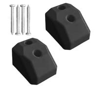 2 Pcs Black Pontoon Gate Stop and Keeper, for Stoping a Gate Door from Hitting Furniture or Railing and Holding The Gate Door in a Open Position, with 4 Pcs Stainless Steel Screws, Strong & Durable