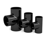2 PCS Black PVC Tee Joint, 3-Way SCH40 UPVC Tube Joint, UV Resistant, Suitable for Pipes, Aquariums, DIY Furniture, Garden Irrigation 20/25/32/40/50MM(40mm)