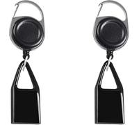 2 Pcs Black Retractable Lighter Belt, Pants Clip Anti Lost Cover, Hiking Climbing Anti Lost Retractable Keychain Belt, Leash, Outdoor Supplies, Lighter Pouches