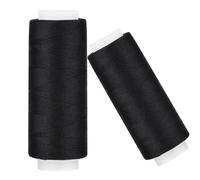 2 PCS Black Sewing Thread, 110 Yards Thread for Sewing, Polyester Thread for Cotton, Denim, Leather, and Synthetics