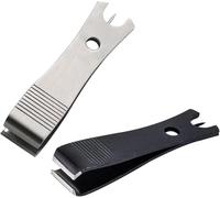 2 Pcs Black Silver Fishing Line Cutter Nipper with Hook Eye Cleaner Pin Stainless Steel Fishing Line Scissors Cutting Tool Fishing Line Cutter Nipper with Hook Multi Functional (51 * 11.5mm)