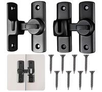 2 Pcs Black Sliding Door Latch Made of Aluminum Alloy, Secure Bathroom Lock and Privacy Latch for Bedroom, Window, Barn Door