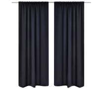 2 pcs Black Slot-Headed Blackout Curtains 135 x 245 cm