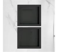2 Pcs Black Stainless Steel Waterproof Shower - Wall Storage for Bathroom Kitchen Living Room 8.5x9.3x3.2in Space-Saving Shelves and Stylish