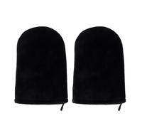2 Pcs Black Tanning Mitt,Washable Reusable Fake Tan Mitt,Soft and Comfortable Tanning Mit,Double-Sided Self Tan Mitts,for Sunbathing,Bath,Sunscreen and Body Lotion Application (Black)