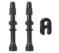 2 Pcs Black Valve Stem 40mm Bicycle Tubeless Presta Aluminium Alloy Notubes Valves with Small Wrench for Cycling Road Bike Road MTB