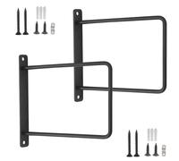 2 Pcs Black Wall Shelf Brackets 20cm Metal Floating Shelf Supports for Kitchen Boohelves Heavy Du Iron Corner Braces with Screws Perfect for Home Decor