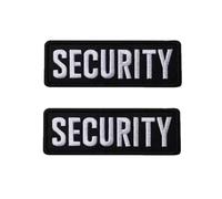 2 PCS Black White Security Tactical Embroidery Hook and Loop Military Armband Emblem Applique Patch