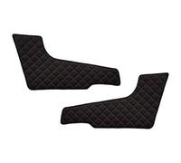 2 pcs Black with Red Stitches Door Panel Mats Compatible with VOLVO FH 4 2013+ Thick Eco Leather L £ RHDrive
