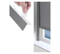 2 Pcs Blackout PVC Light Blocking Strips,L Shaped Window Side Shading Strip,Side Tracks for Cordless Blackout Shades,Roller Edge Gap Blocker Rail(Grey,44in/111.8cm)