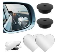 2 Pcs Blind Spot Mirror，Cars Heart Side Mirror Blindspot Glass Frameless Removable Wide Angle Convex Rear View Mirrors for Universal Cars (Self-Adhesive)
