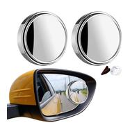 2 Pcs Blind Spot Mirrors, 360° Rotate Sway Silver Round Curved Convex Wide Angle Mirror, Waterproof HD Crystal Glass Blindspot Mirrors for Car